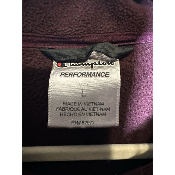 Champion Performance Men’s Maroon & Black Zip Up Fleece Jacket Size Large - Picture 3 of 7